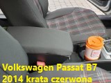 Uszyte Pokrowce samochodowe  Volkswagen Passat B7 2014 krata czerwona
